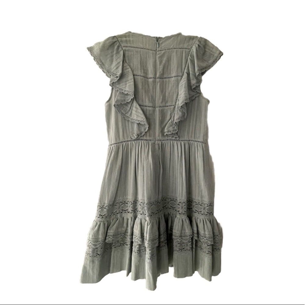 Rebecca Taylor Ruffle Mini Dress in Sea Spray New - Picture 6 of 9